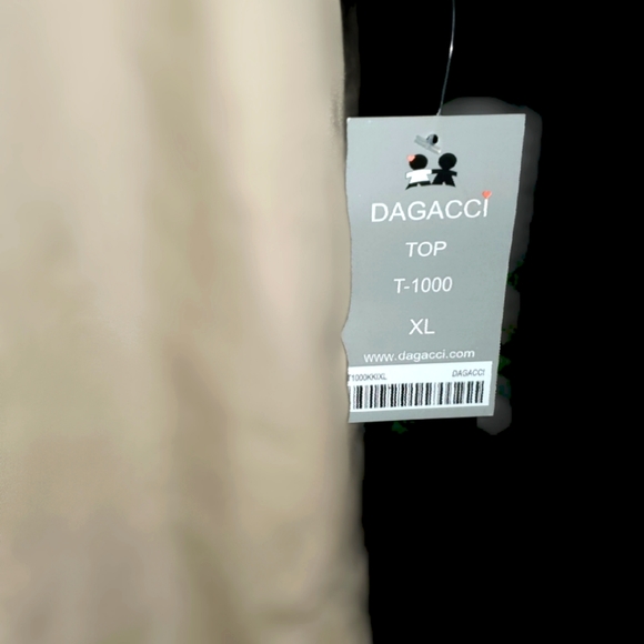 Dagacci NEW Khaki Colored Short Sleeve Pull Over V-Neck Scrub Top 540 - Picture 4 of 5